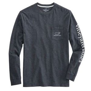 Vineyard Vines Long-Sleeve Heather Vintage Whale Pocket T-Shirt